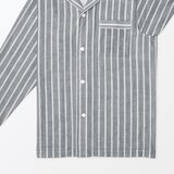 紳士　脇に縫い目のない　二重ガーゼ長袖パジャマ