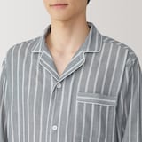 紳士　脇に縫い目のない　二重ガーゼ長袖パジャマ