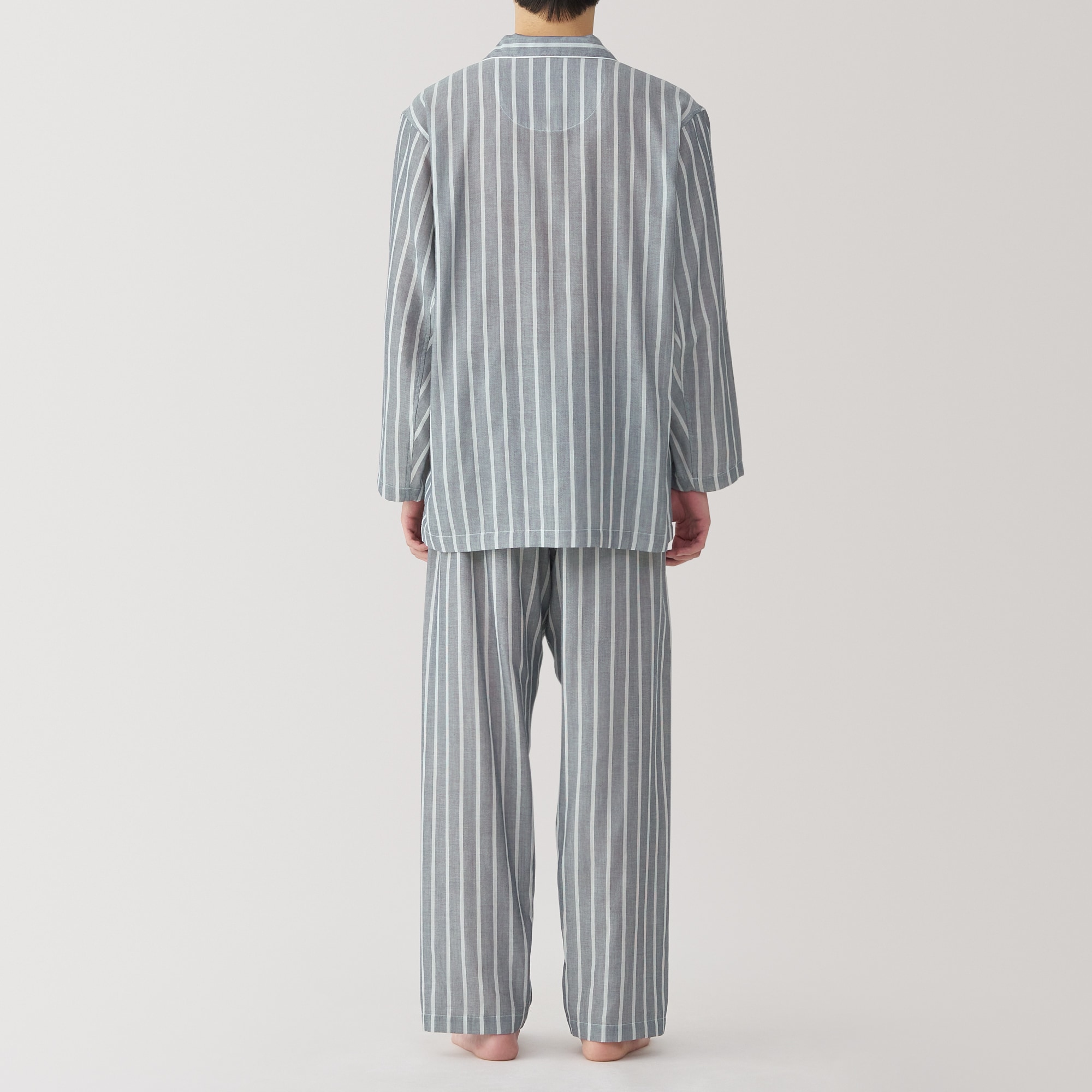 紳士 脇に縫い目のない 二重ガーゼ長袖パジャマ | 無印良品