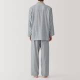 紳士　脇に縫い目のない　二重ガーゼ長袖パジャマ