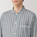 紳士　脇に縫い目のない　二重ガーゼ長袖パジャマ