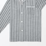 紳士　脇に縫い目のない　二重ガーゼ長袖パジャマ