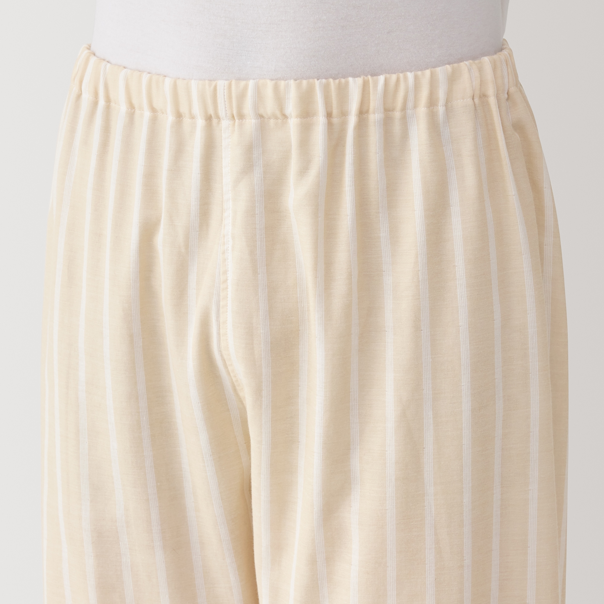 紳士　脇に縫い目のない　二重ガーゼ長袖パジャマ