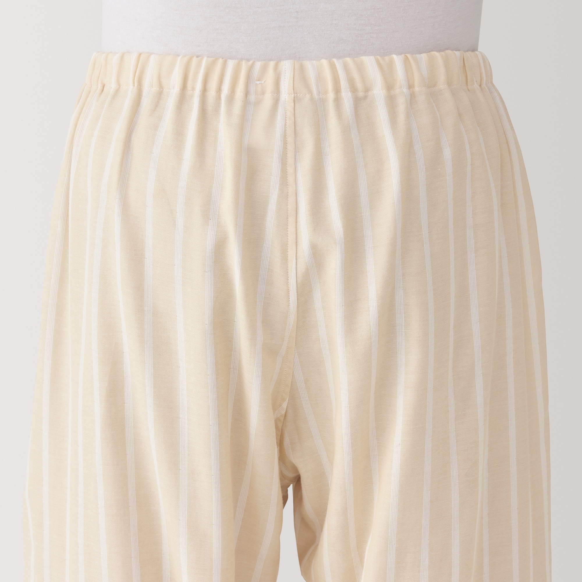 紳士　脇に縫い目のない　二重ガーゼ長袖パジャマ