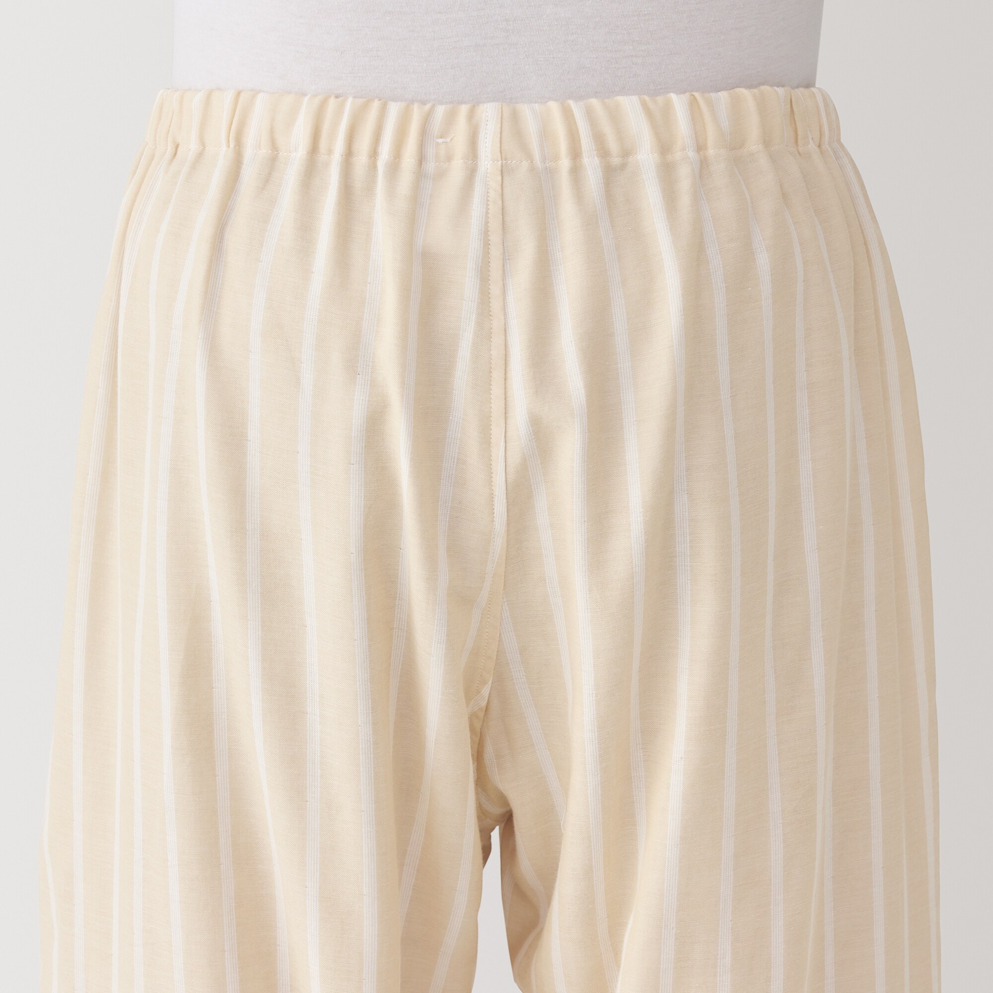 紳士　脇に縫い目のない　二重ガーゼ長袖パジャマ