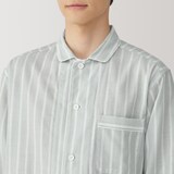 紳士　脇に縫い目のない　二重ガーゼ長袖パジャマ