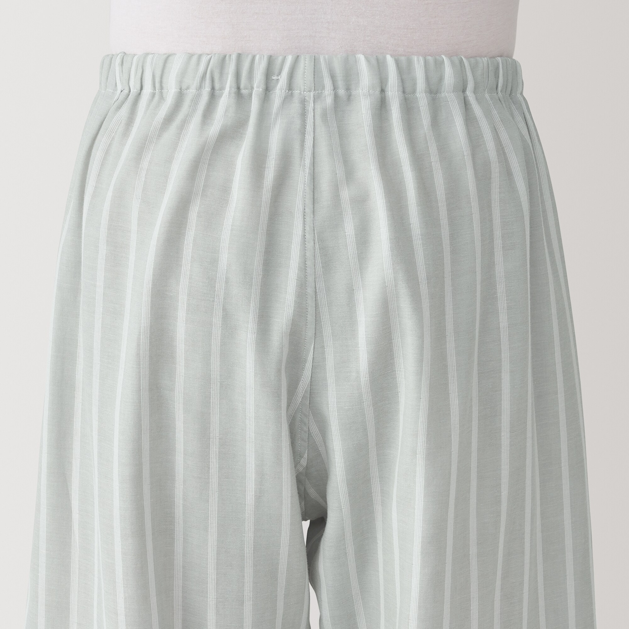 紳士　脇に縫い目のない　二重ガーゼ長袖パジャマ