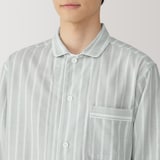 紳士　脇に縫い目のない　二重ガーゼ長袖パジャマ