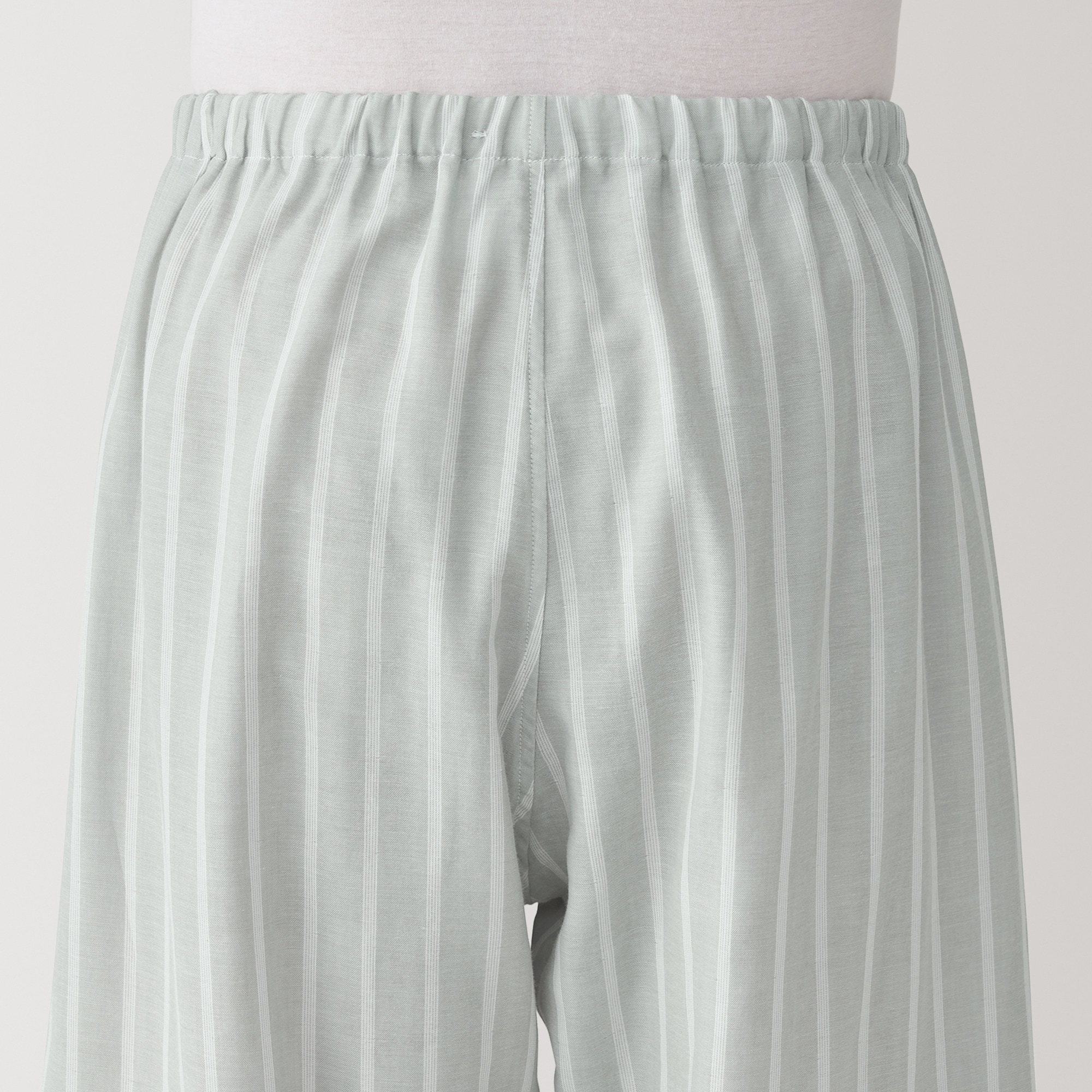 紳士　脇に縫い目のない　二重ガーゼ長袖パジャマ