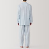 紳士　脇に縫い目のない　二重ガーゼ長袖パジャマ