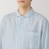 紳士　脇に縫い目のない　二重ガーゼ長袖パジャマ