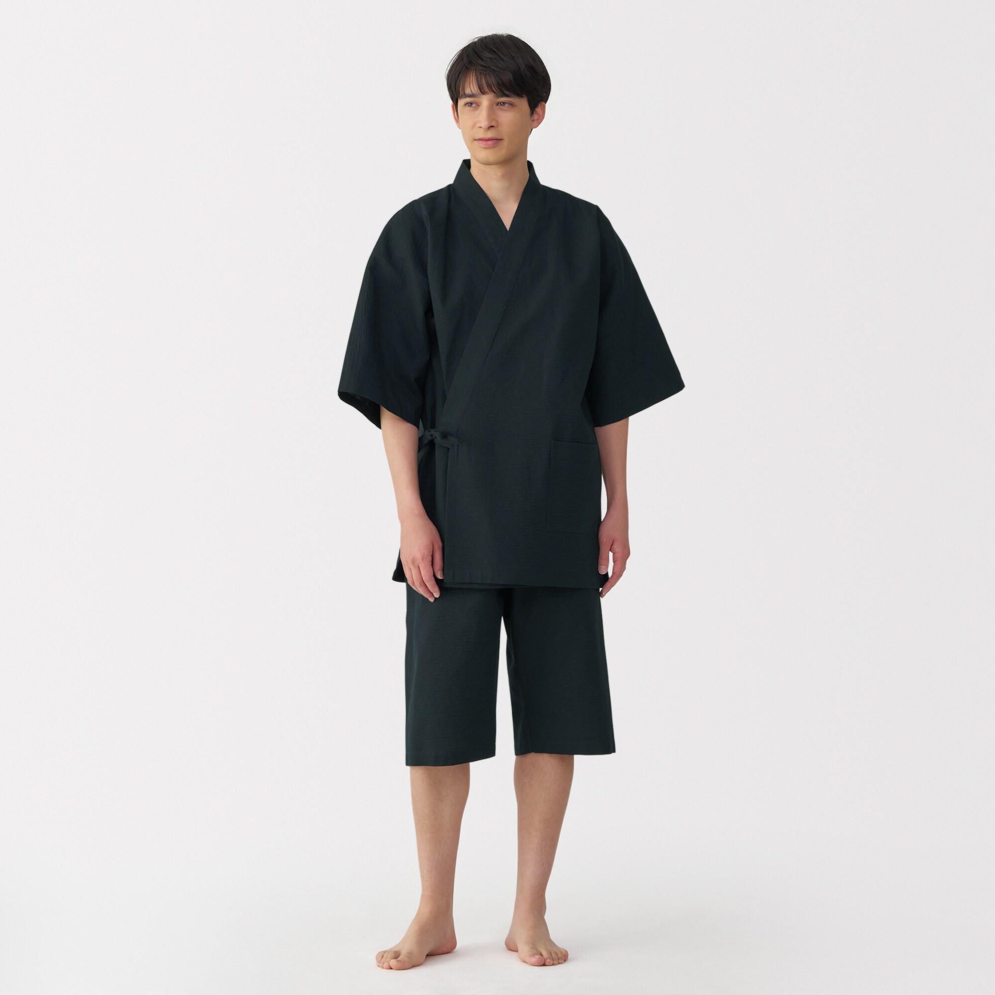 紳士　しじら織　甚平
