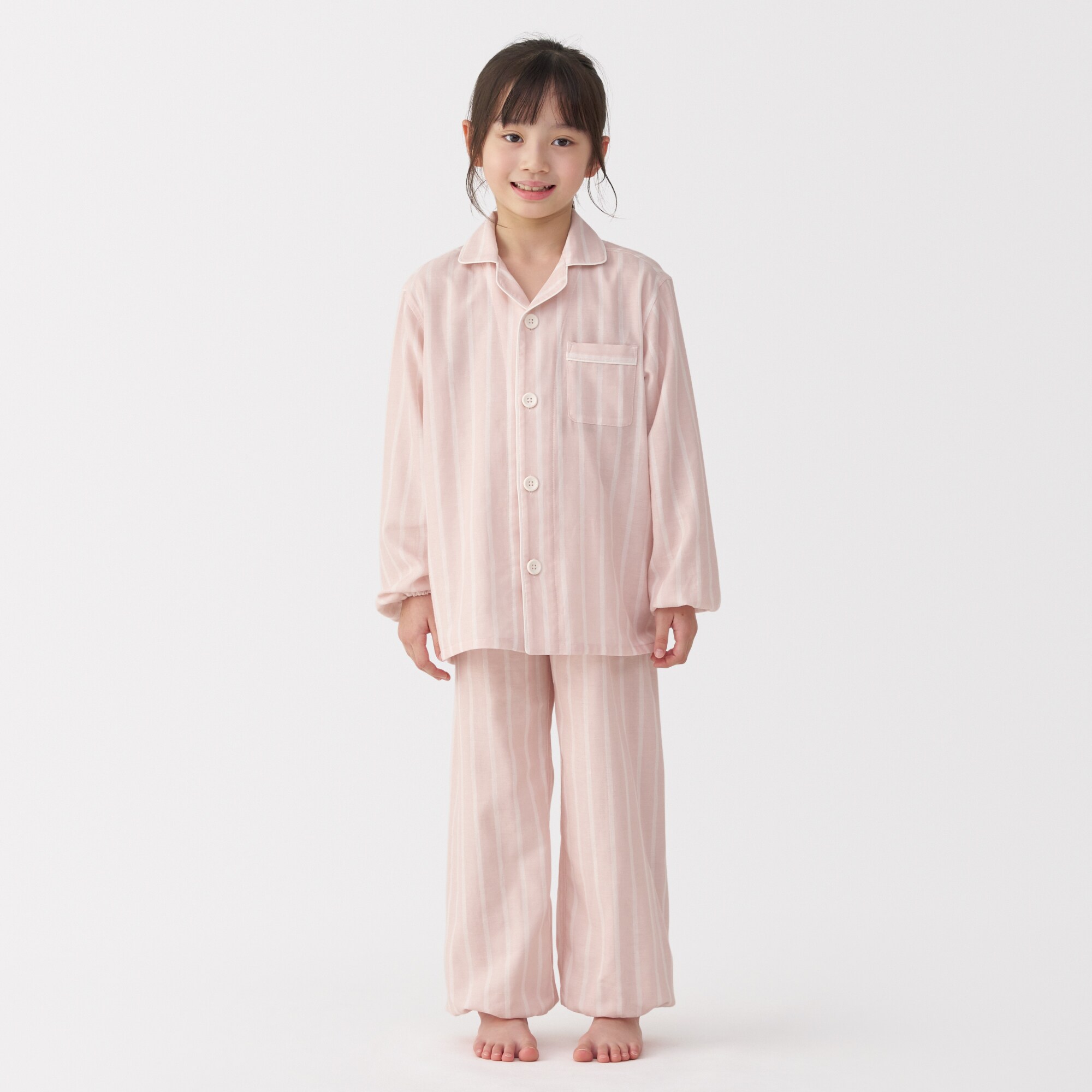 キッズ 脇に縫い目のない 二重ガーゼパジャマ | 無印良品