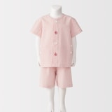 ベビー　脇に縫い目のない　サッカー織　半袖お着替えパジャマ