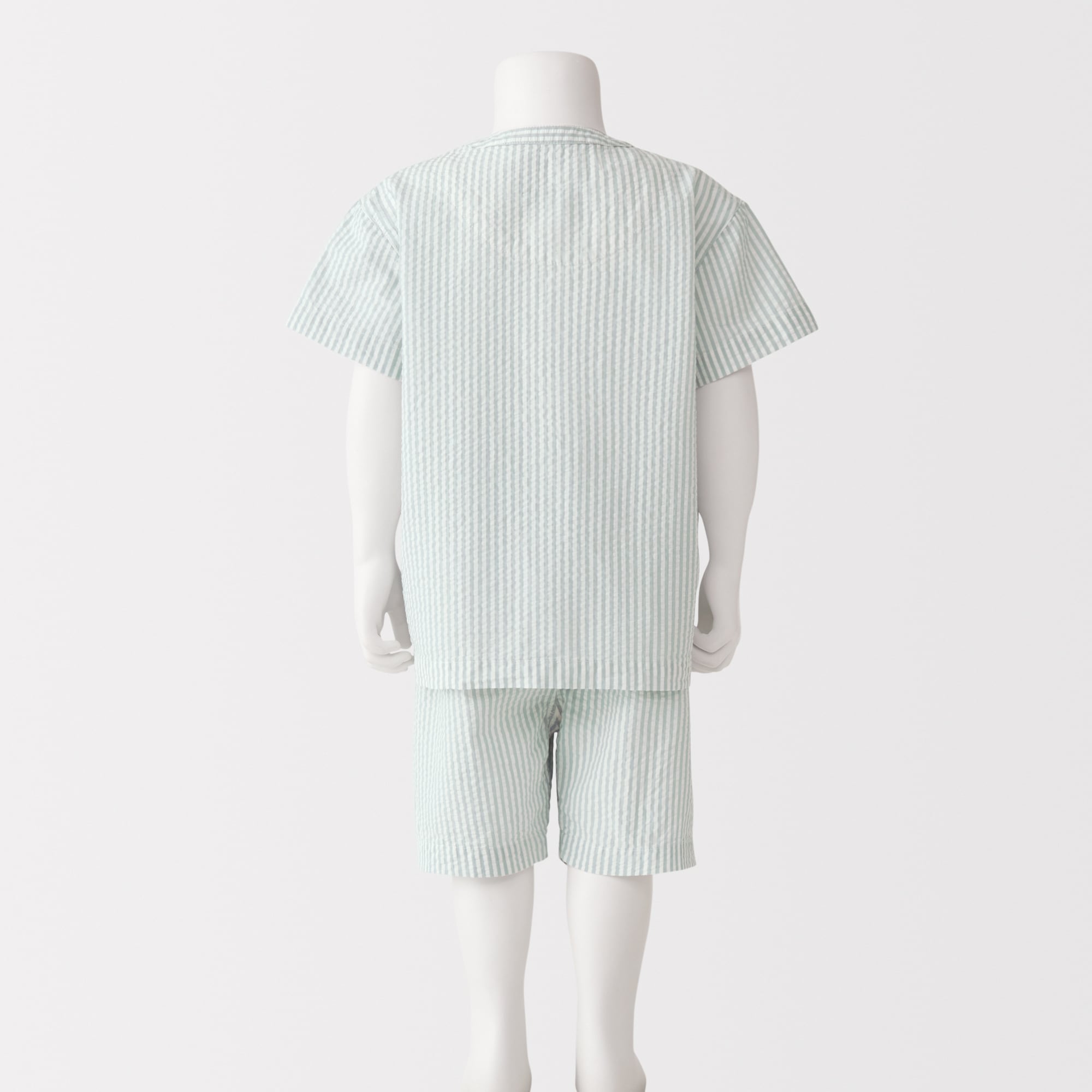 ベビー　脇に縫い目のない　サッカー織　半袖お着替えパジャマ