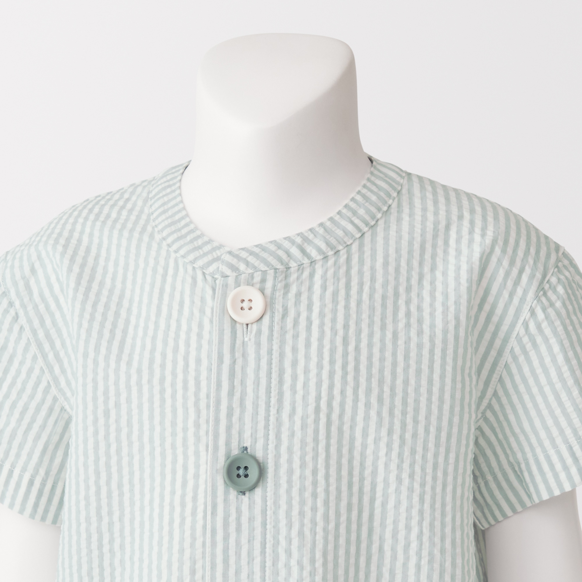 ベビー　脇に縫い目のない　サッカー織　半袖お着替えパジャマ