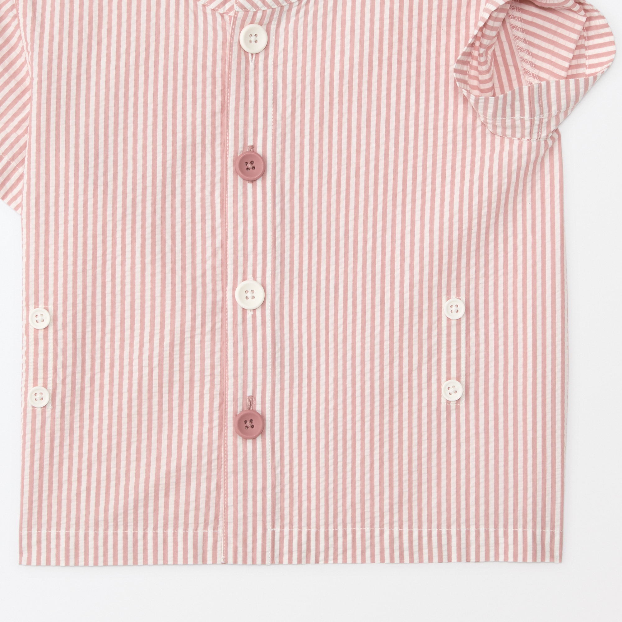 ベビー　脇に縫い目のない　サッカー織　半袖お着替えパジャマ