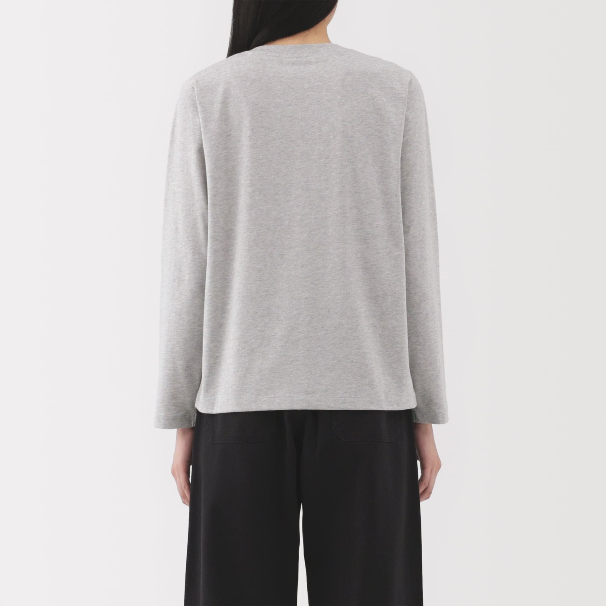 婦人　天竺編みクルーネック長袖Ｔシャツ