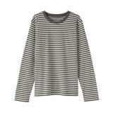 婦人　天竺編みクルーネック長袖Ｔシャツ