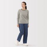 婦人　天竺編みクルーネック長袖Ｔシャツ