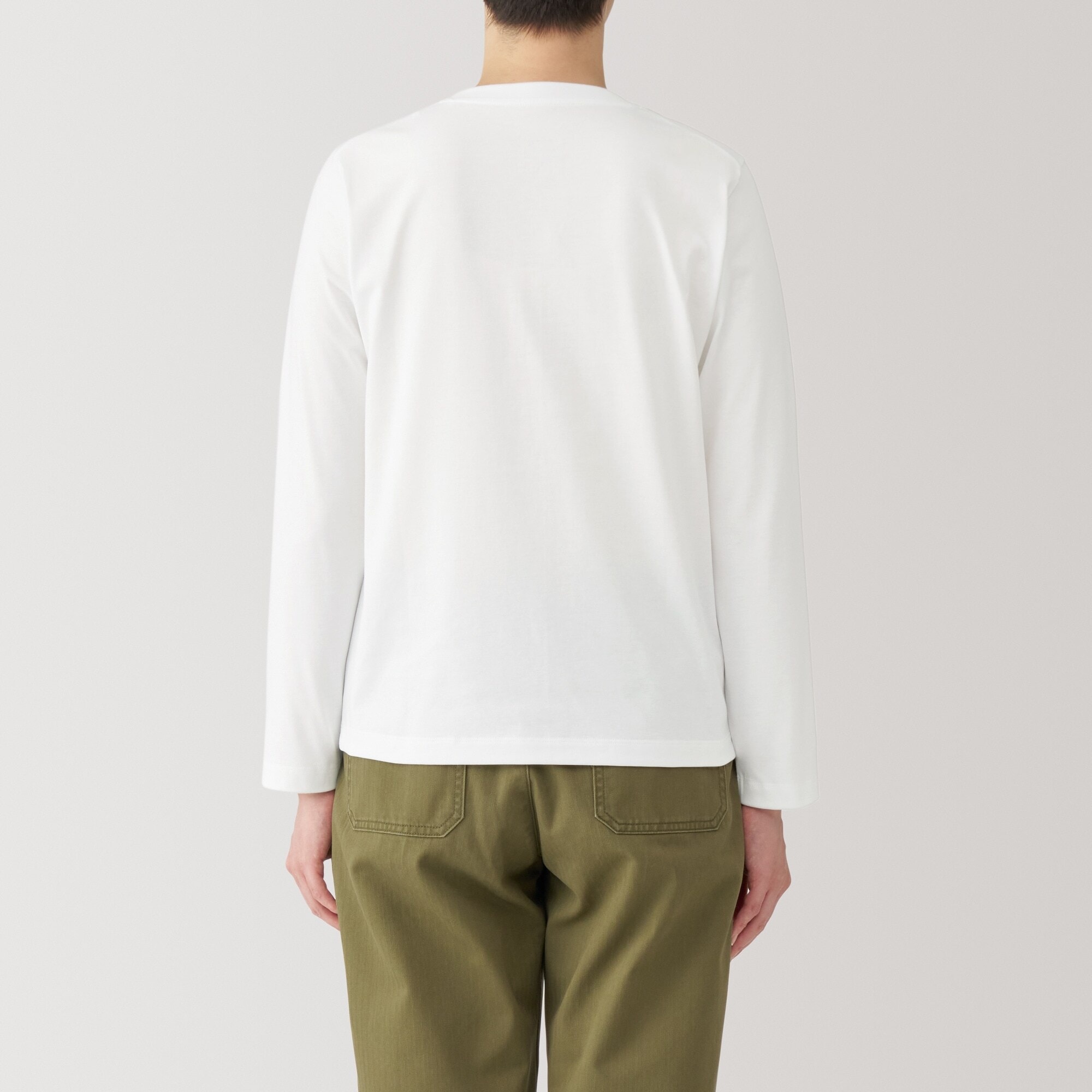 婦人　天竺編みクルーネック長袖Ｔシャツ