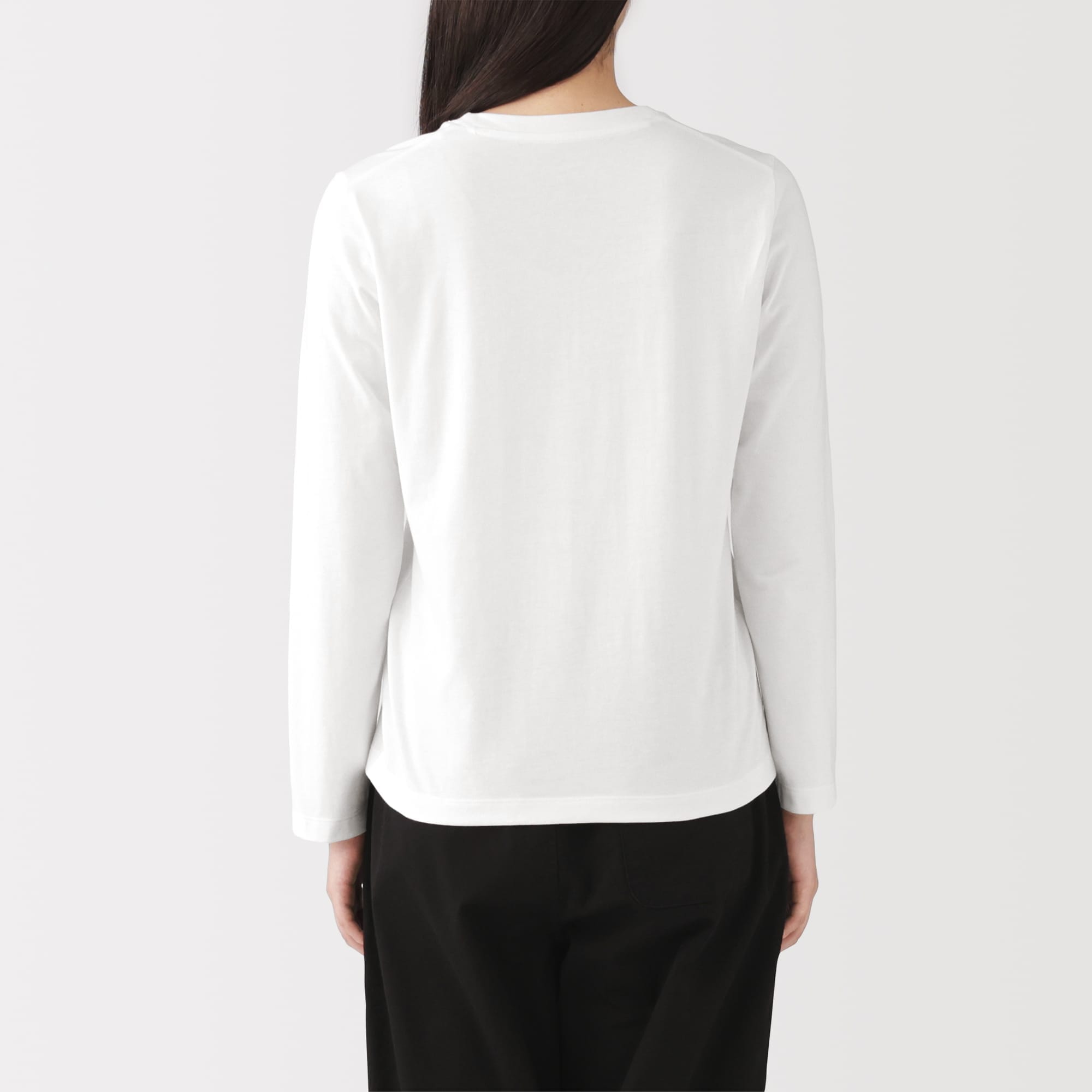 婦人　天竺編みクルーネック長袖Ｔシャツ