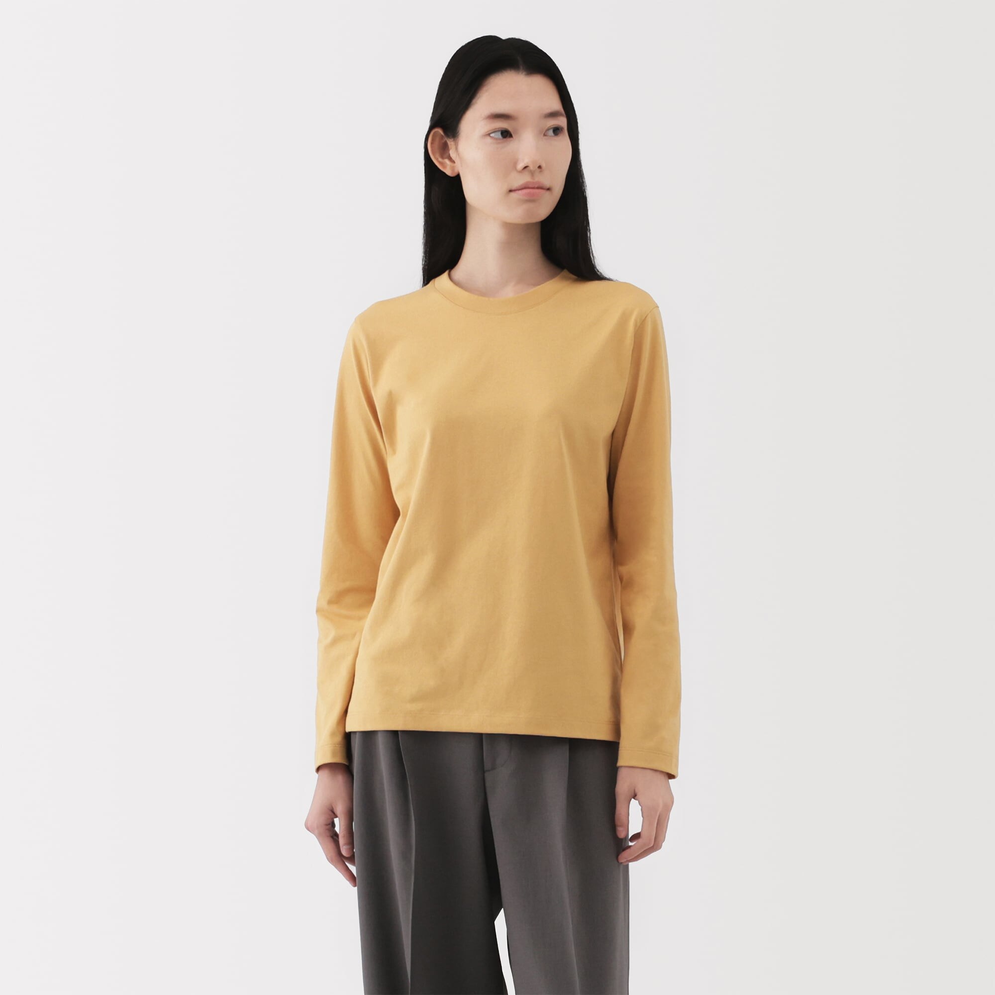 婦人　天竺編みクルーネック長袖Ｔシャツ