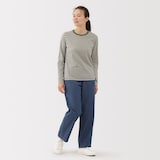 婦人　天竺編みクルーネック長袖Ｔシャツ