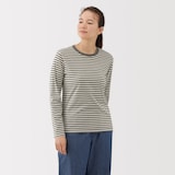 婦人　天竺編みクルーネック長袖Ｔシャツ