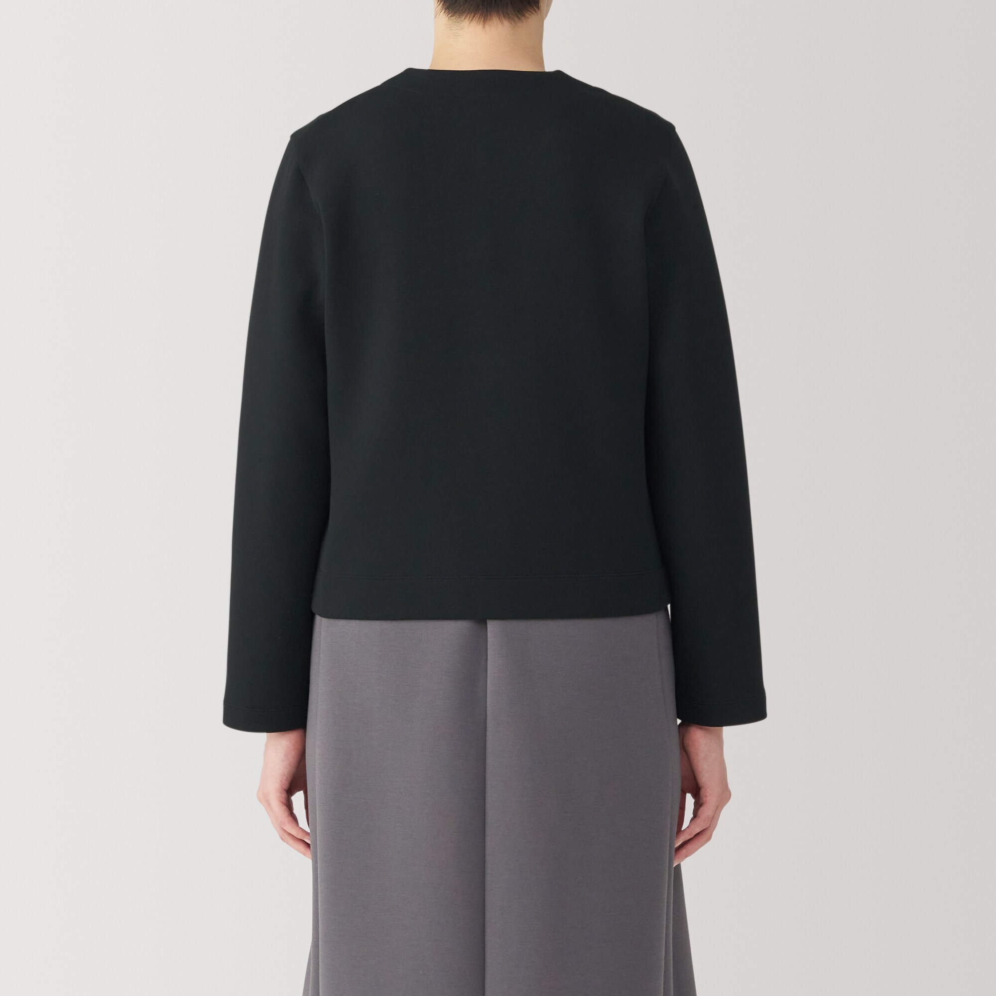 婦人　二重編みスウェットカーディガン