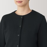 婦人　二重編みスウェットカーディガン