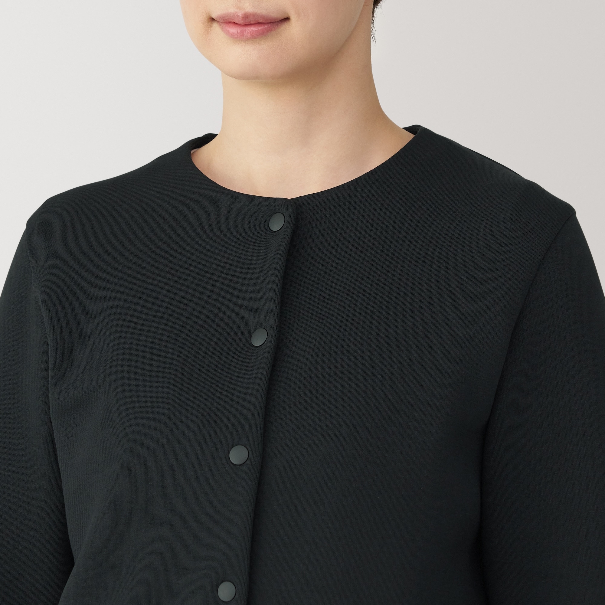 婦人　二重編みスウェットカーディガン