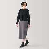 婦人　二重編みスウェットカーディガン