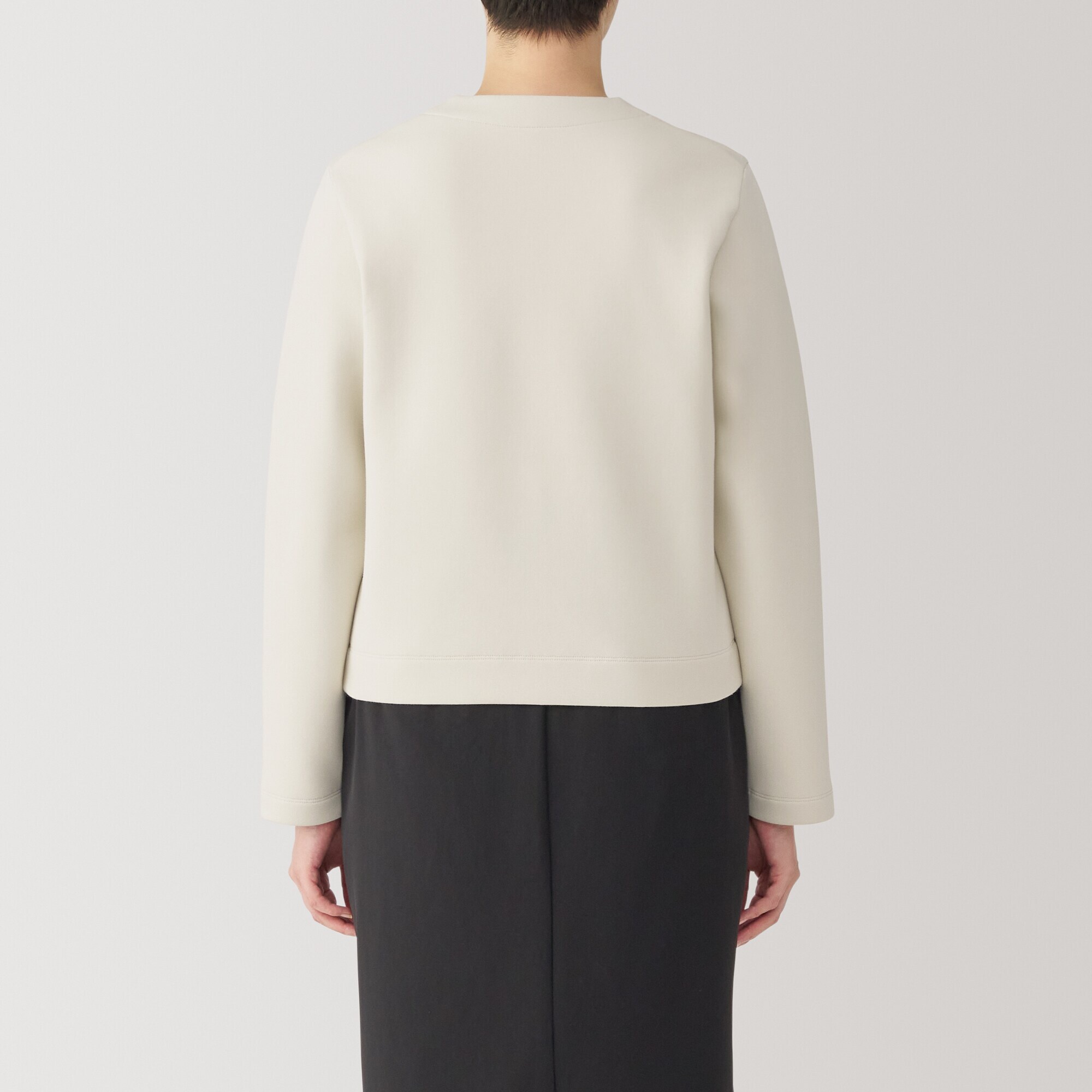 婦人　二重編みスウェットカーディガン