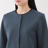 婦人　二重編みスウェットカーディガン