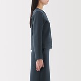 婦人　二重編みスウェットカーディガン