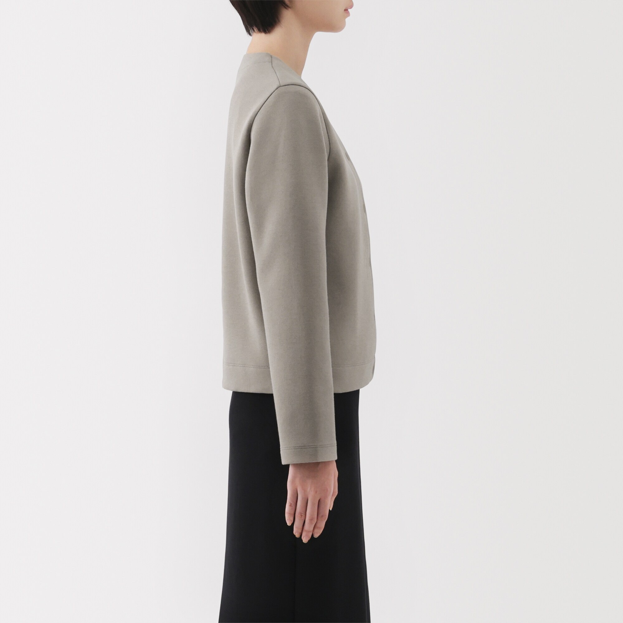 婦人　二重編みスウェットカーディガン