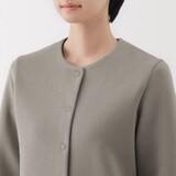 婦人　二重編みスウェットカーディガン