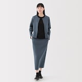 婦人　二重編みスウェットカーディガン