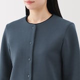 婦人　二重編みスウェットカーディガン