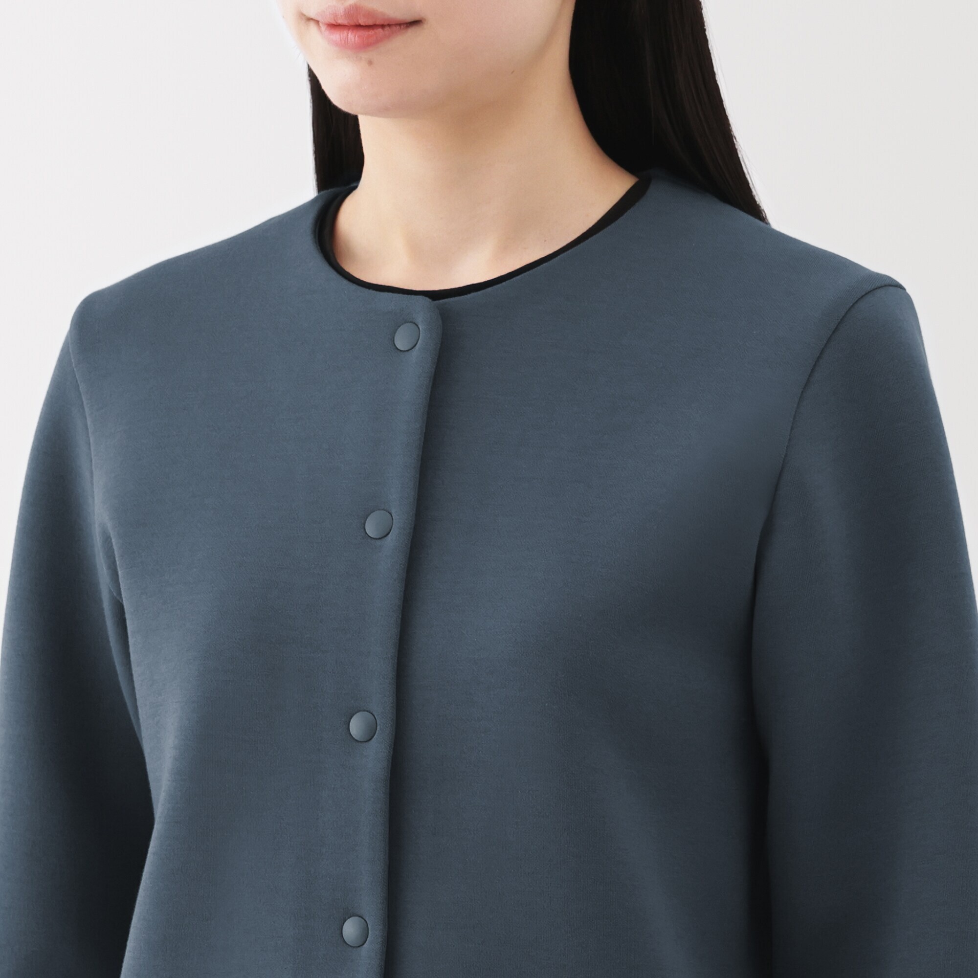 婦人　二重編みスウェットカーディガン