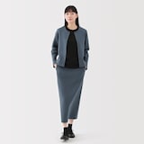 婦人　二重編みスウェットカーディガン