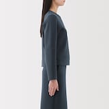 婦人　二重編みスウェットカーディガン