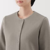 婦人　二重編みスウェットカーディガン