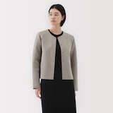 婦人　二重編みスウェットカーディガン