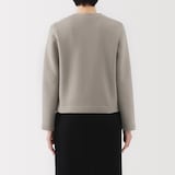 婦人　二重編みスウェットカーディガン