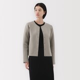婦人　二重編みスウェットカーディガン