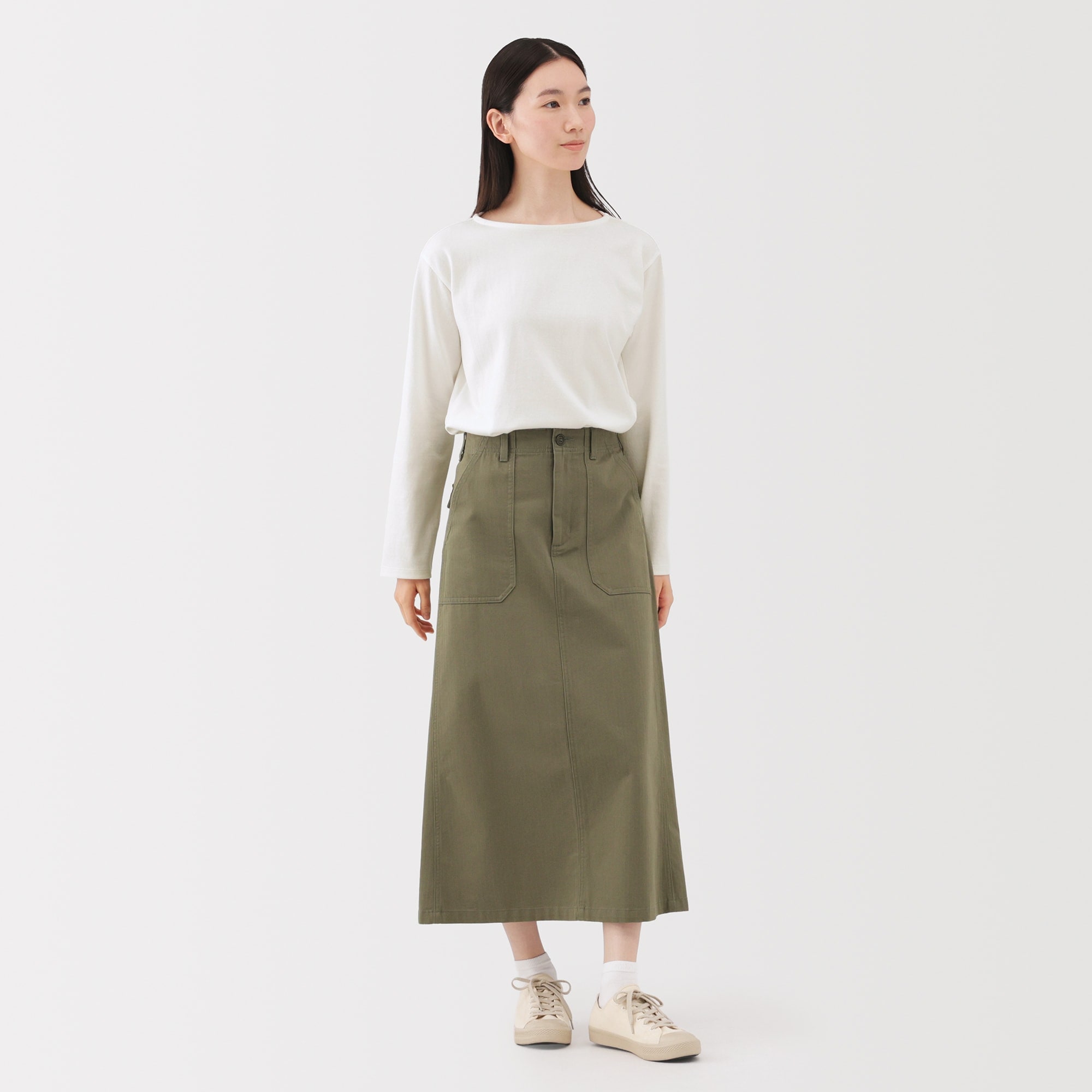 婦人　太番手ボートネック長袖Ｔシャツ