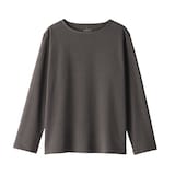 婦人　太番手ボートネック長袖Ｔシャツ