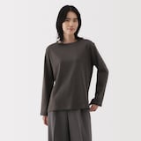 婦人　太番手ボートネック長袖Ｔシャツ